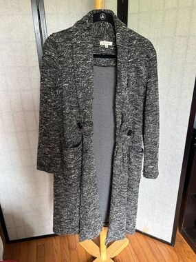 Max Studio Black and White Tweed Cardigan